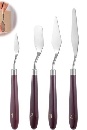 5 Pcs Cake Cream Spatula, Stainless Steel Cake Apatula Palette Knife Offset Spatula Baking Pastry Tool for Cakes Fondant Chocolate