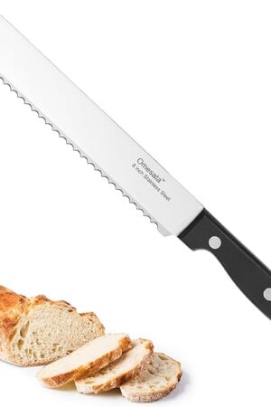 Bread Knife, Serrated 8 inch Bread Knifes for Homemade Bread Sourdough, Blade Razor Sharp and Wavy Edge from Professional Stainless Steel