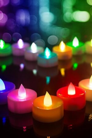 BEICHI LED Tea Lights 24 Pcs Color Changing White Base