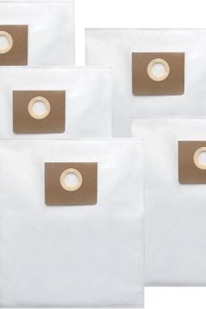 31345061010 Filter Bag for Fein Turbo I Vacuums, Replacement Dust Bags for Turbo 1 Vacuum, Tear-Resistant Non-woven Vacuum Filter Bag 2-3 Times More Capacity, Filter Bag for Dustex 25L Model, 5 Pack