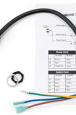 100641 Power Cord Replacement Parts Compatible wtih Pro Team Backpack Vacuum Pigtail Assembly for Supercoach, CoachVac, MegaVac, Super QuarterVac HEPA, QuietPro BP, ProVac, Aviation Vac, Linevacer