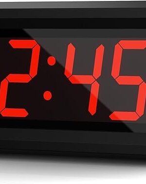 Alarm Clock, LED Digital Clock, Small Wall Clock, Battery Operated, Adjustable 3-Level Led Brightness, Dim Night Mode, 12/24Hr, Cordless, Constantly 1.2'' Digits Display for Bedroom/Travel,Easy to Set