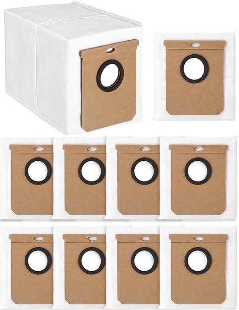 10 Pack 2.5L Large Vacuum Dust Bags for Eufy L50 SES L60 SES Vacuum Cleaner Self-Emptying Dock,Replacement Dust Bag for Conga Home 1000,8090 Ultra,9090AI,for Haier H9 Plus Vacuum Cleaner