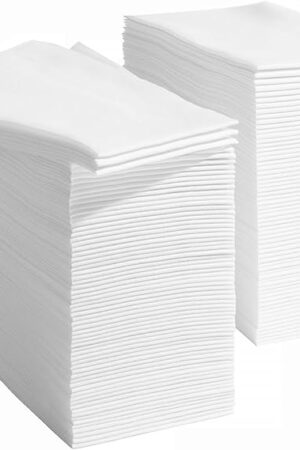 50-Pack Linen Feel Dinner Napkins by Prestee - Soft Disposable Paper Hand Towels for Bathroom and Events - Durable, Absorbent Party Napkins for Weddings, Dinners and Special Occasions - 7.8 x 4.25 In