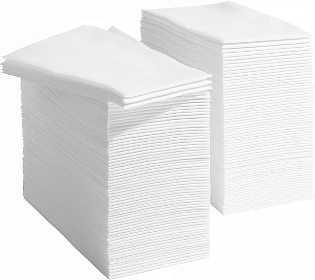 50-Pack Linen Feel Dinner Napkins by Prestee - Soft Disposable Paper Hand Towels for Bathroom and Events - Durable, Absorbent Party Napkins for Weddings, Dinners and Special Occasions - 7.8 x 4.25 In