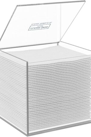 CLEAN SKIN CLUB Clear Acrylic Box for Clean Towels XL (NOT Included), Container For 50 Disposable Clean Towels XL, Face Towelettes Bathroom Counter Storage, Bin for Cleansing Facial Dry Wipes