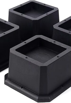 BTSD-home Furniture Risers 2 Inch Bed Risers Heavy Duty Adjustable Dorm Bed Lifts Risers Table Desk Chair Leg Extenders 4 Pack Black