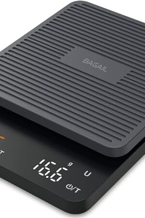 BAGAIL BASICS Coffee Scale with Timer, 0.1g High Precision Kitchen Scale, Pour Over Coffee Scale, Drip Espresso Scale with Auto Tare, Touch Sensor and Silicone Cover - 6.6 lbs/3 kg