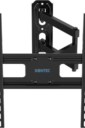 BONTEC Full Motion TV Wall Mount for 26-60 Inch LED LCD OLED Flat & Curved TVs, Swivel & Tilt Adjustable with Max VESA 400x400mm, Corner Wall Mount Bracket Holds Up to 77lbs, Easy Installation