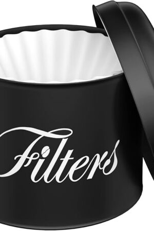 Coffee Filter Holder, Basket Storage Container for Counter, Black Small Bar Accessories for Coffee Bar Station(Black)