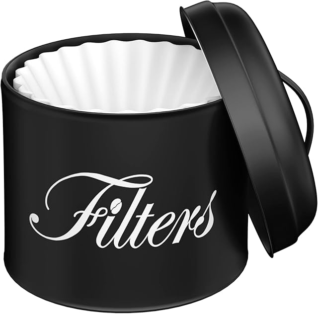 Coffee Filter Holder, Basket Storage Container for Counter, Black Small Bar Accessories for Coffee Bar Station(Black)