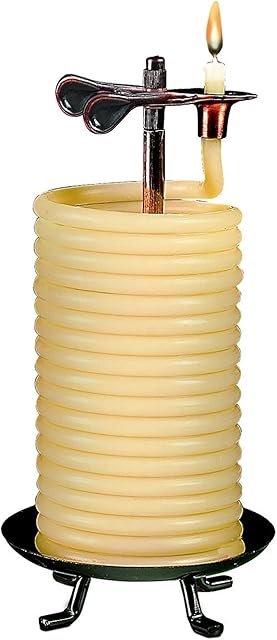 Candle by the Hour 80-Hour Vertical Candle, Eco-friendly Natural Beeswax with Cotton Wick