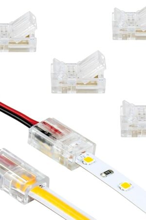 White/Single Color LED Wire to Tape Connector - 6 Pack
