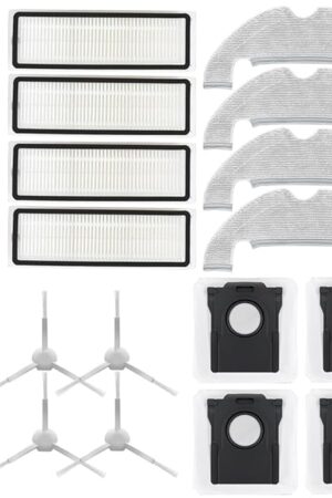 D10 Plus gen 2 Replacement Parts Accessories Compatible with Dreame D10 Plus Gen 2 Robot Vacuum Cleaner, Including 1 Main Brush, 4 Hepa Filters, 4 Mop Pads, 4 Edge-Sweeping Brushes, 4 Dust Bag