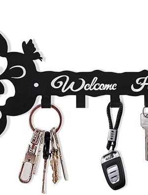 Wall Mounted Key Hooks Holder Black