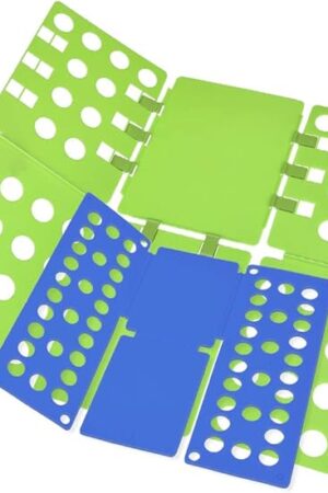 BoxLegend Shirt Folding Board - Easy & Fast Laundry Solution for Kids & Adults (Green & Blue)