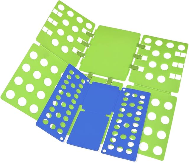 BoxLegend Shirt Folding Board - Easy & Fast Laundry Solution for Kids & Adults (Green & Blue)