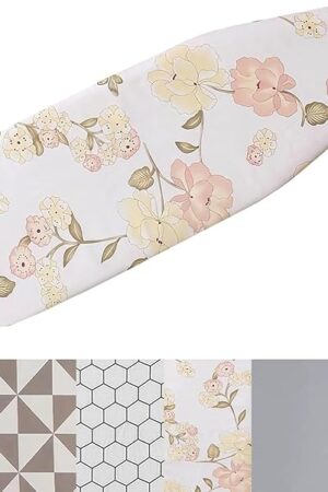 Cotton Ironing Board Cover,35x12in 39x13in 43x13in 47x15in Ironing Board Cover and Pad Standard Size Homes Iron Board Cover Ironing Cover and Pad(Light Yellow,47x15in)