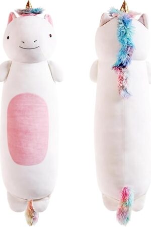 36" Long Rainbow Unicorn Plush Body Pillow, Cute Stuffed Animal, Squishy Soft Plushies Toy, Gifts for Kids Girls and Boys, Birthday
