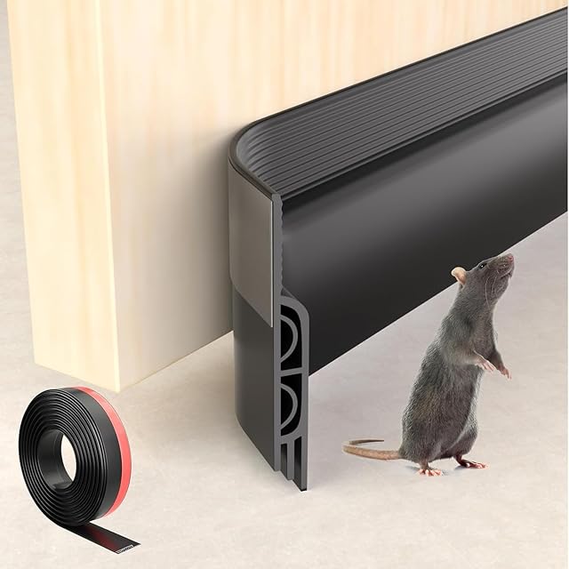 39" Black Under Door Draft Stopper Exterior,Bottom Door Sweep Sound Proofing,Soundproofing Noise Blocker,Gap Filler Soundproof Seal Strip
