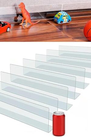 126'' Total Length Under Sofa Blocker – 8 Pack, 4.7'' H x 15.8'' Each, Adjustable Clear Couch Gap Bumper, Strong Adhesive Toy Barrier to Stop Items from Going Under Sofa/Bed