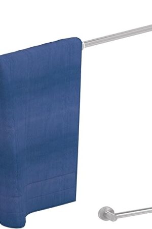 Adjustable Towel Bar, HOMOTEK Economical Bathroom Towel Holder Rod from 12 Inch to 22 Inch Single Towel Racks, Wall Mount Towel Rail, Towel Hanger Hook for Kitchen(1 Pack Brushed Stainless Steel)