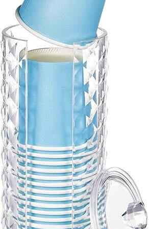 Bathroom Cup Dispenser, Mouthwash Cup Holder for 3oz Disposable Paper Cups, Fit for Mouthwash Cups Storage, Vanity Makeup Organizer - Clear