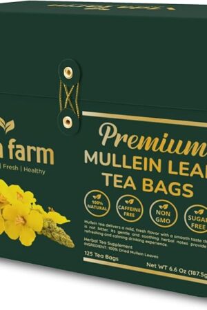 VIDA FARM Mullein Leaf Tea Bags, 125 Count, 100% Natural | Caffeine Free | Sugar Free | No Additives | Dried Herbal Tea