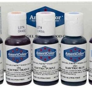 AmeriColor Food Coloring - Electric Kit - Soft Gel Paste, 7 .75 Ounce Bottles
