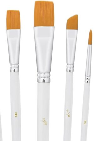 6PCS Cake Painting Brushes Set Food Paint Brushes Food Safe Cake Decorating Brushes for Dusting Edible Glitter Edible Color for Cake Cookie Decoration (White)
