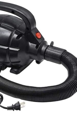 BOMPOW Electric Air Pump for Inflatables, AC (110V), 600W, 20L/min, Black, 4 Detachable Nozzles, Inflator/Deflator, Queen/King Size Air Mattress, Pool Toys, Boat, Raft