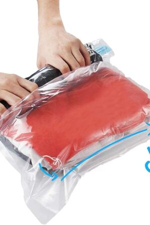10Pack Travel Space Saver Bags (4 x S, 3 x L, 3 xL), Reusable KFYM Vacuum Travel Storage Bag, Saves 75% of Storage Space, Roll-Up Compression, No Need For Vacuum Machine Or Pump