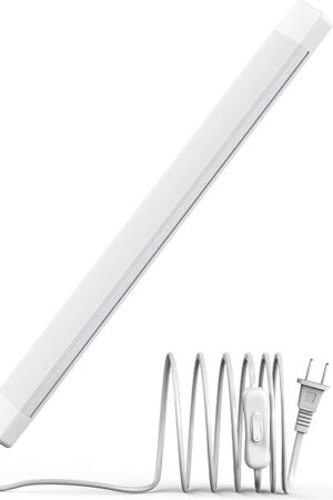 ASOKO 16 Inch Under Cabinet Lights,Plug and Play Under Counter Lighting,6000K Cool White with 700LM Bright,ETL Light Bar with ON/Off Switch for Kitchen,Under Desk,Workbench