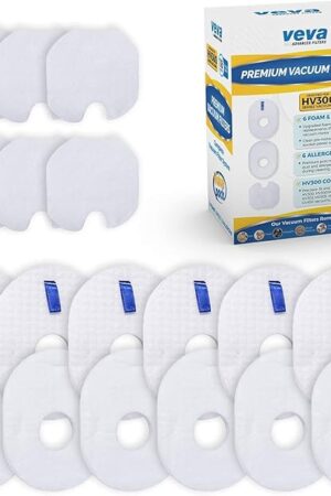 VEVA 6 Foam + 6 Felt Filters Kit Replacement for Shark Rocket Ultra-Light Vacuum HV292, HV300, HV300W, HV301, HV302, HV303, HV305, HV308, HV310, UV450 Part XFFV300