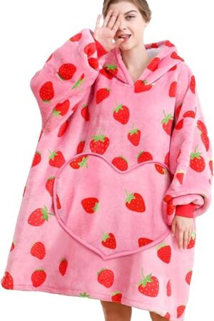 Wearable Blanket is Oversized Fluffy and Comfortable Plush Blanket，Warm Sherpa Sweatshirt，One Size for All