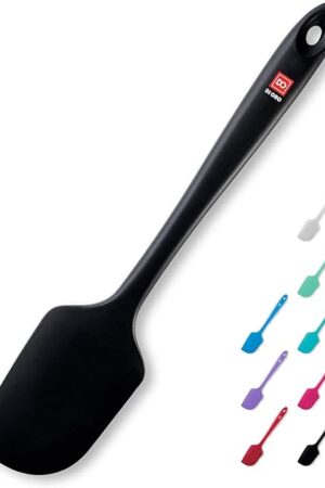 DI ORO Silicone Spatula - 600°F Heat-Resistant Rubber Kitchen Spatula for Baking, Scraping, & Mixing - BPA Free Nonstick Cookware Safe Flexible Utensil for Cooking - Seamless & Dishwasher Safe (Black)