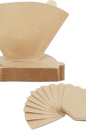 Coffee Filters 4 Cone Paper, 100 Count Unbleached-Disposable Pour Over Coffee Filter for Drip Coffee Maker, Coffee Paper Filters 8-12 Cup, Cone Coffee Filters 04