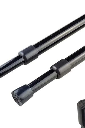 2pcs Spring Tension Curtain Rod，28-43 Inches Adjustable Expandable Pressure Black Curtain Tension Rods For Kitchen, Bathroom, Window,Home