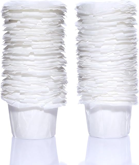 Disposable K Cup Filters, 100 Count Disposable Paper Filters for Keurig Reusable K Cups, White