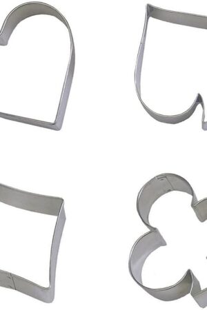 Cookie Cutter,4 Pieces Poker Stainless Steel Cookie Cutters Playing Card Cake Biscuit Decorating Bakeware Tool Diamonds Spade Club Heart Shape