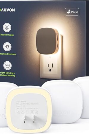 AUVON Night Light Warm White 4 Pack
