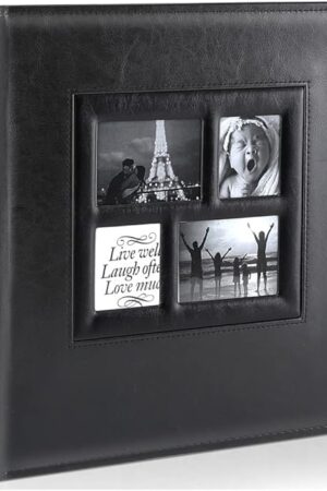 Ywlake Photo Album 4x6 500 Pockets Photo, Extra Large Capacity Family Wedding Picture Albums Holds 500 Horizontal and Vertical Photos Black
