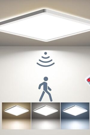BLNAN Dimmable Motion Sensor LED Ceiling Light with Remote Control, 12 Inch 24W 2400LM Radar Motion Activated Flush Mount Wired Light Fixture for Closet Hallway Laundry Porch Stair, 3000K 4000K 5000K