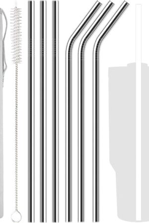 6 Pack Stainless Steel Straw Replacement 40 oz for Stanley Adventure Travel Tumbler, Reusable Straws with Cleaning Brush Compatible with Stanley 40oz Stanley Cup Tumbler