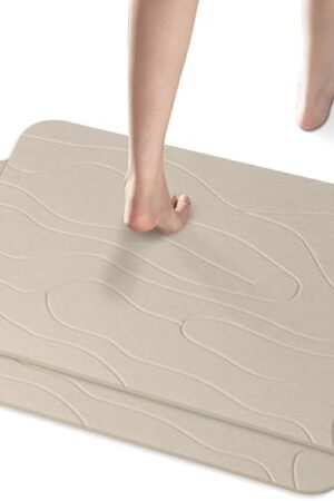 Diatomaceous Earth Shower Mat Nonslip Super Absorbent Fast-Drying Stone Hard Bath Mat