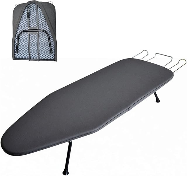 Compact Foldable Tabletop Ironing Board - with Iron Rest and Heat Resistant Cover, Portable Non-Slip Mini Iron Board for Home and Travel