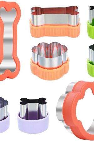 Dog Cookie Cutter Set - Dog Bone and Dog Paw Print Cookie Mold for Homemade Treats - Stainless Steel Cookie Cutter molds for Kids Suitable for Cakes and Cookies (Assorted Sizes)