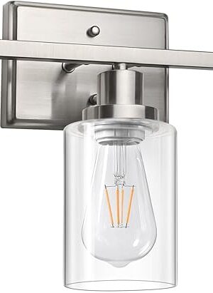 Ascher Bathroom Vanity Light Fixtures 3 Light Wall Sconces Lighting Brushed Nickel
