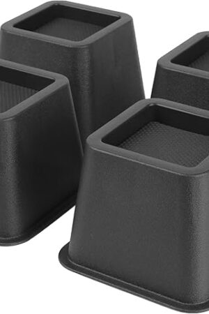 BTSD-home Bed Risers 3 inch Heavy Duty Furniture Risers for Dorm Sofa Couch Great for Under Bed Storage Set of 4