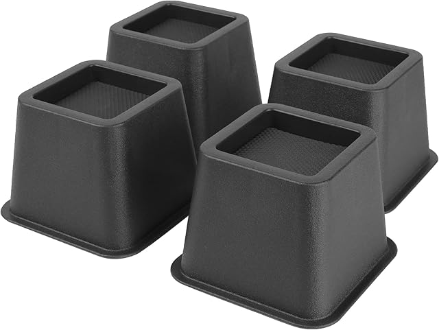 BTSD-home Bed Risers 3 inch Heavy Duty Furniture Risers for Dorm Sofa Couch Great for Under Bed Storage Set of 4